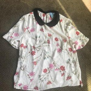 Flowered Short Sleeve Blouse from CeCe